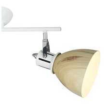 Șină spoturi Krater E27 max. 2x40W, alb/imitație lemn