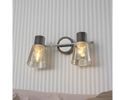 Lumină de perete dublă cu două becuri