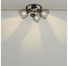 Cerc spoturi Grimy E27 max. 3x40W, negru/bronz