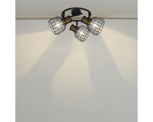 Lumină de plafon cu patru lămpi cu aspect de grilaj pentru interior