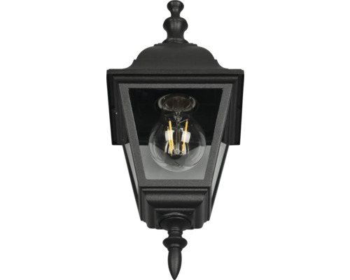 Lumină de perete neagră cu sticlă transparentă și bec