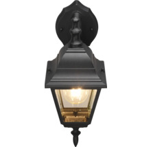 Lumină de perete exterioară neagră cu sticlă transparentă