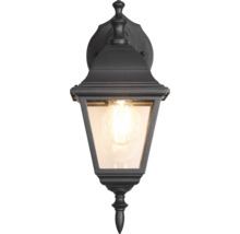 Lumină de perete neagră pentru exterior cu sticlă transparentă