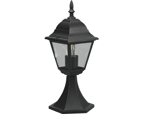 Lumină soclu neagră cu panouri din sticlă transparentă pentru exterior