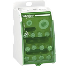 Sigla Schneider Electric pe un bloc de distribuție