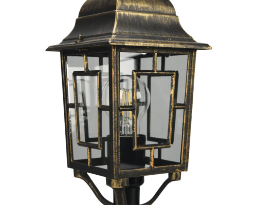 Lanternă cu inserție de sticlă și cadru metalic