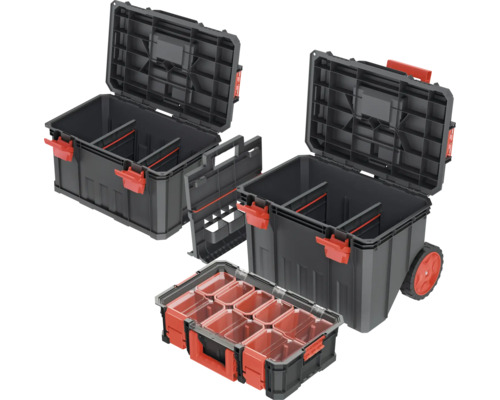 Set de cutii de scule cu roți, cutie de sortiment și cutie de scule