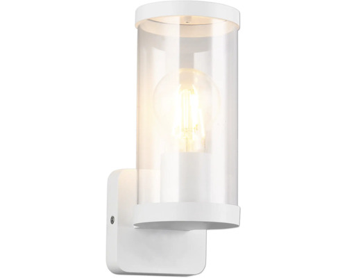 Lumină de perete albă cu abajur transparent pentru interior