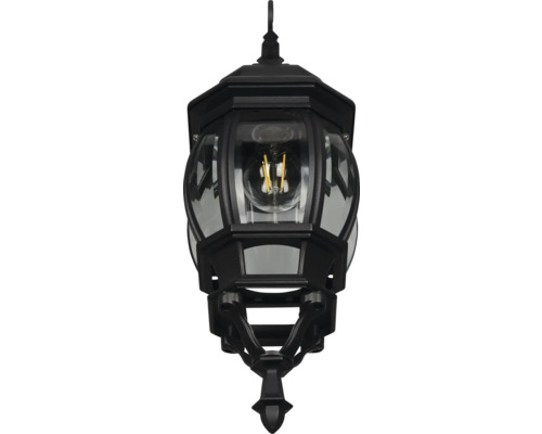 Lumină de perete exterioară neagră cu sticlă transparentă