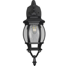 Lumină de perete exterioară neagră cu sticlă transparentă