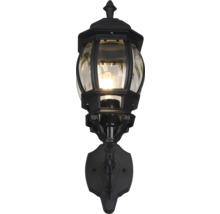 Lumină de perete exterioară neagră, cu design clasic și sticlă transparentă pentru lampă