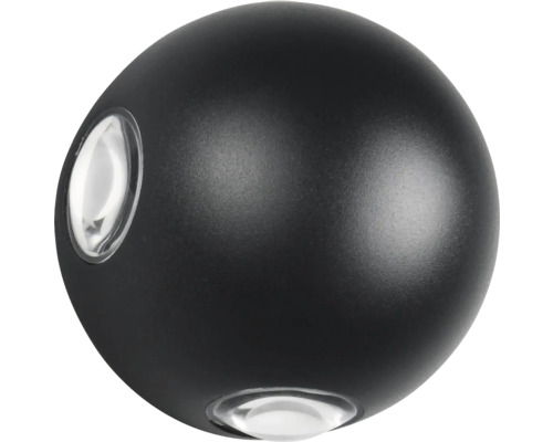 Lampa de perete sferică neagră cu două ieșiri de lumină