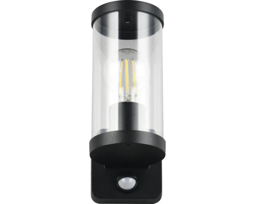 Lumină de perete cu senzor de mișcare, design cilindric și corp de sticlă