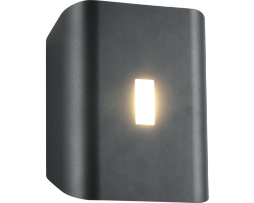 Aplică LED exterior Santerno 7,5W 850 lumeni, lumină reglabilă, IP54, antracit Lumină de perete modernă, gri, cu deschidere dreptunghiulară pentru iluminat indirect
