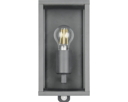 Lumină de perete gri cu senzor de mișcare și bec