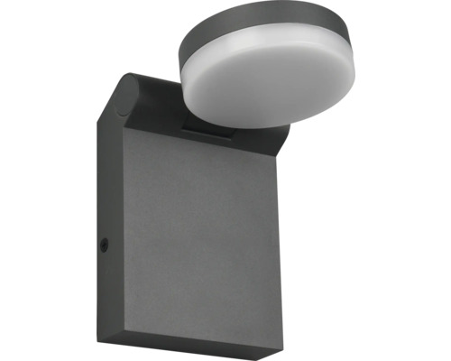 Lumină de perete exterioară gri cu suprafață de iluminare rotundă