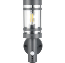 Lampa de perete exterioară gri cu senzor de mișcare