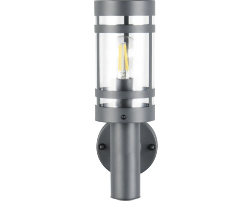 Aplică de perete gri cu sticlă transparentă