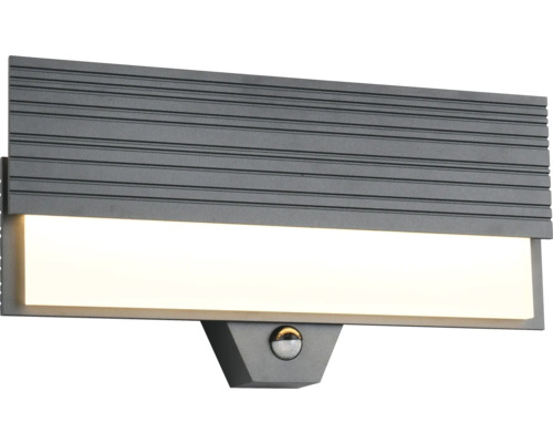 Aplică LED exterior Mariza 13W 1300 lumeni, senzor de mișcare, IP44, antracit