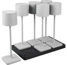 Veioză LED Fernandez 5W 130 lumeni, lumină reglabilă, pentru exterior IP54, gri, set 6 bucăți