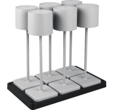 Veioză LED Fernandez 5W 130 lumeni, lumină reglabilă, pentru exterior IP54, gri, set 6 bucăți