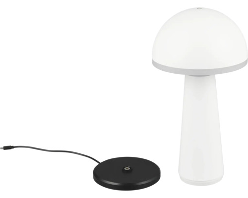 Lampă de masă în formă de ciupercă cu stație de încărcare