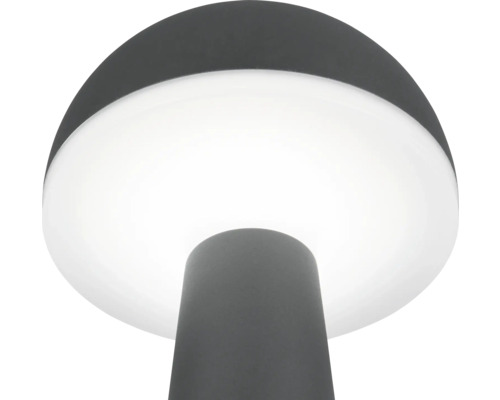 Veioză cu LED integrat Fungo 2W 200 lumeni, lumină reglabilă, pentru exterior IP54, încărcare USB, antracit