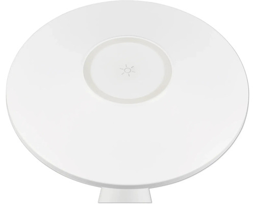 Vedere de sus a unei lămpi de masă rotunde albe