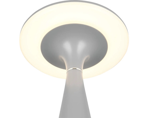 Lampă de masă metalică cu suprafață de lumină rotundă