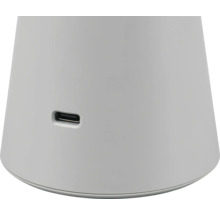 Veioză LED Torrez 2W 200 lumeni, lumină reglabilă, pentru exterior IP44, încărcare USB, gri
