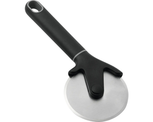 Tăietor de pizza cu mâner negru și lamă rotundă