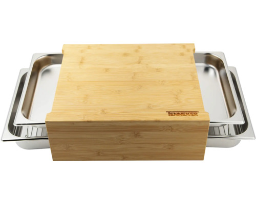 Recipient de încălzire din oțel inoxidabil cu capac din bambus