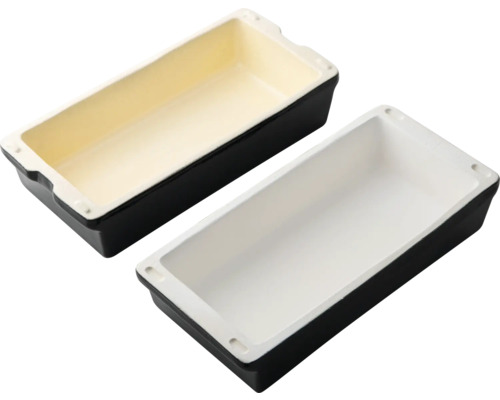 Două vase dreptunghiulare din ceramică pentru gratinat