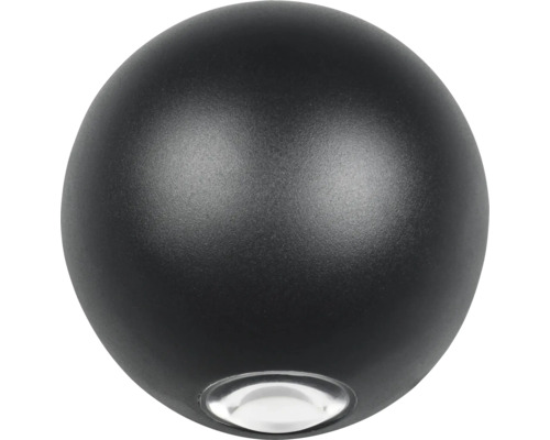 Lumină de perete de exterior sferică neagră