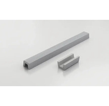Șină metalică gri și șină de profil