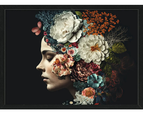 Tablou înrămat Flowers On Her Head II 73x53 cm