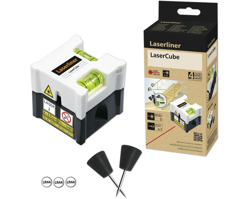 Laserliner LaserCube cu accesorii și ambalaj