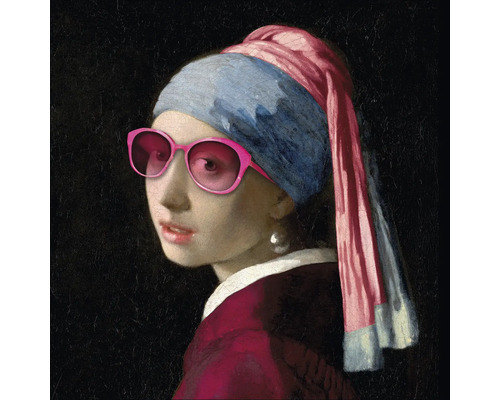 Panou decorativ Girl With Glasses 30x30 cm
