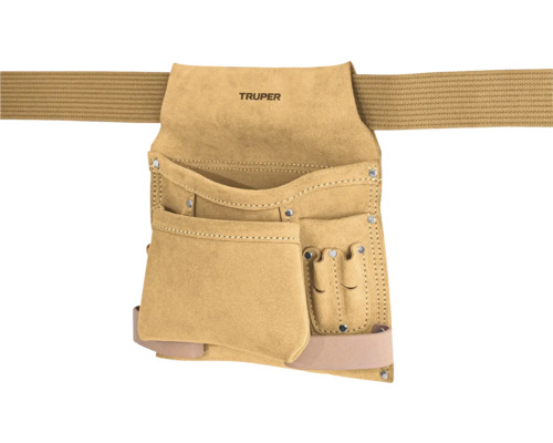 Centură de pantaloni din piele cu suport scule și unelte Truper, 6 buzunare Geantă de șold pentru scule din piele cu mai multe compartimente și curea de la marca Truper