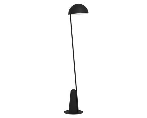 Lampă de podea neagră cu abajur semisferic