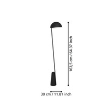Lampă de podea neagră cu dimensiuni