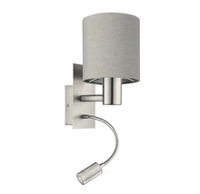 Lampa de perete cu lampă de citit și abajur din material textil
