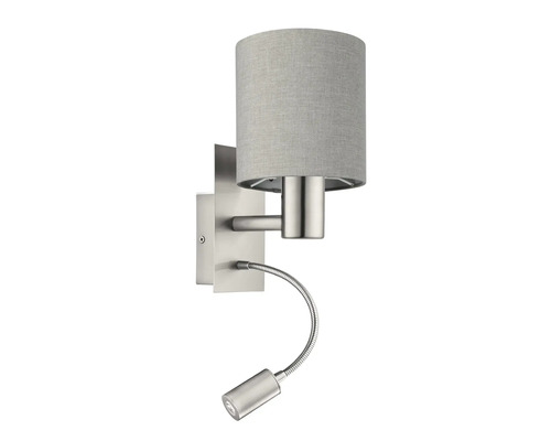 Lampa de perete cu lampă de citit și abajur din material textil