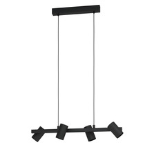 Lustr negru cu patru spoturi pentru iluminatul camerei