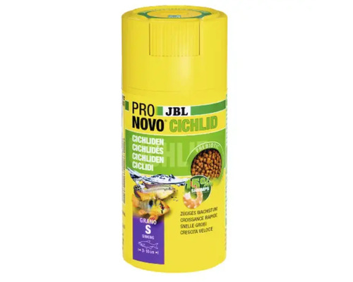 Hrană pești acvariu JBL ProNovo CICHLID GRANO S 100 ml CLICK JBL Novo Cichlid hrană pentru pești, cutie