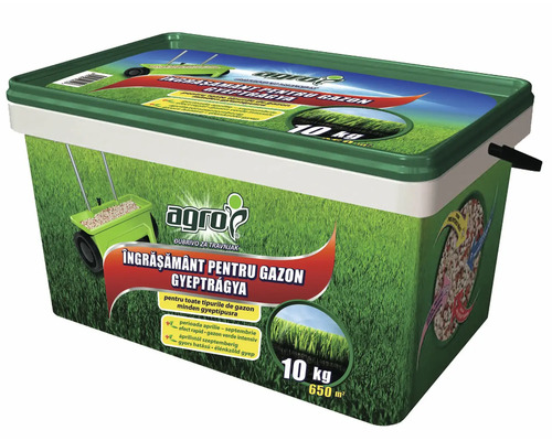 Îngrășământ pentru gazon în ambalaj de 10 kilograme