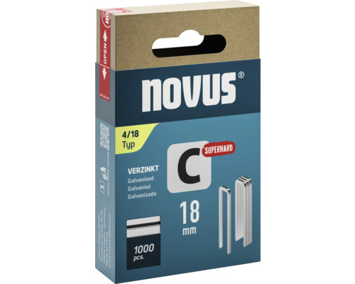Capse Novus tip C 4/18 zincate, pachet de 1000 bucăți