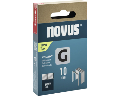 Capse Novus tip 11/10 G 10 milimetri zincate, 600 bucăți