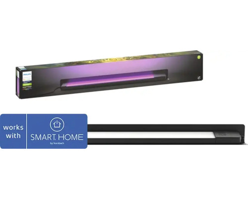 Proiector linear cu LED integrat Philips Hue Amarant 20W 1400 lumeni, lumină RGBW, pentru exterior IP65, negru