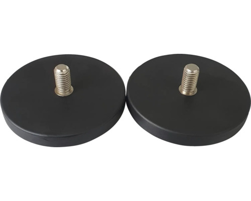 Magnet oală cauciucat pentur filet Industrial M8x15mm Două suporturi magnetice rotunde cu șuruburi filetate